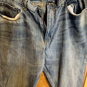 Wrangler Relaxed Straight Jeans 38x30 Blue Denim Classic Fit